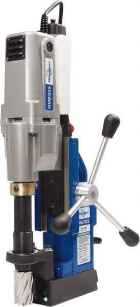 Hougen - 2" Travel, Portable Magnetic Drill Press - 250 & 450 RPM, 9 Amps, 1.5 hp, 1035 Watts - Industrial Tool & Supply