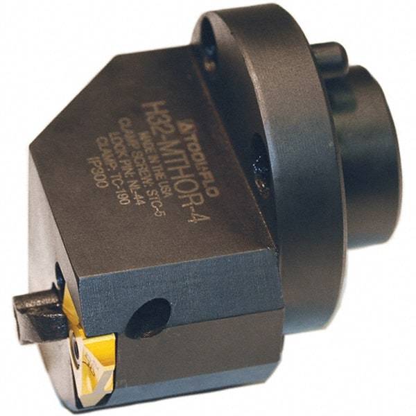 Tool-Flo - Insert Style TNMA 54, TNMC 54, 41.28mm Head Length, Right Hand Cut, Modular Threading Cutting Unit Head - System Size H24, 1.173" Center to Cutting Edge, Series On-Edge - Industrial Tool & Supply