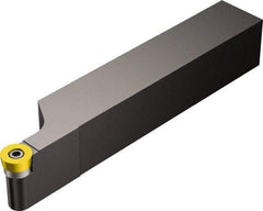 Sandvik Coromant - SRAC, Left Hand Cut, 1-1/4" Shank Height x 1-1/4" Shank Width, Neutral Rake Indexable Turning Toolholder - 6" OAL, RCMT 12 04 00 Insert Compatibility, Series CoroTurn 107 - Industrial Tool & Supply