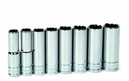 14 Piece - 3/8" Drive - 6 Point - Shallow Socket Set on Clip Rail Metric - Industrial Tool & Supply