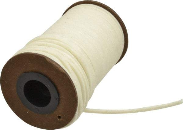 Made in USA - 1/8" x 85' Spool Length, PTFE/Synthetic Fiber Compression Packing - 1,500 Max psi, -80 to 450° F, White - Industrial Tool & Supply