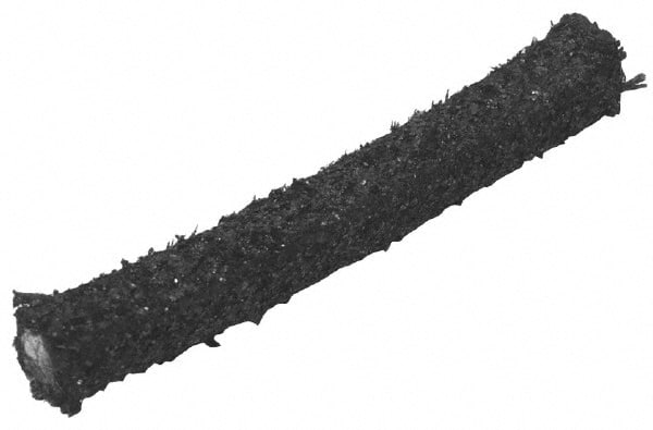 Made in USA - 1/4" x 12.8' Spool Length, Wire-Inserted Carbon Fiber Compression Packing - Industrial Tool & Supply