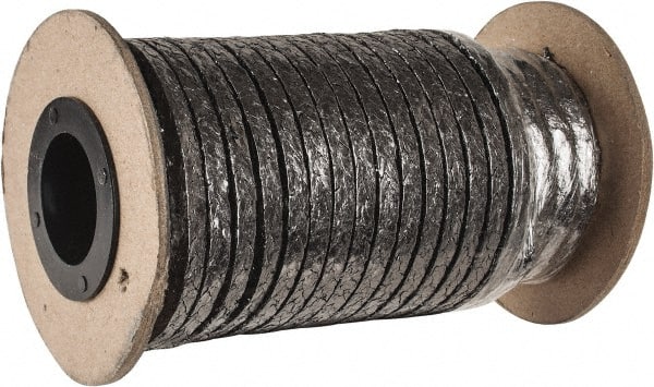 Made in USA - 3/16" x 30' Spool Length, Carbon Fiber Compression Packing - Industrial Tool & Supply