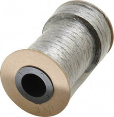 Made in USA - 1/4" x 28-1/2' Spool Length, Carbon Fiber Compression Packing - 3,500 Max psi, -450 to 1200° F, Dark Gray - Industrial Tool & Supply