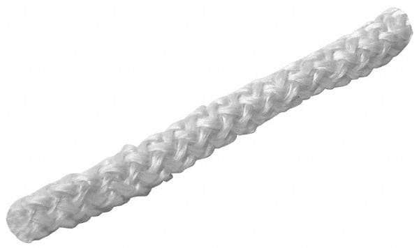 Made in USA - 1-1/2" Diam Fiberglass Rope Gasketing - White, Cut to Length - Industrial Tool & Supply