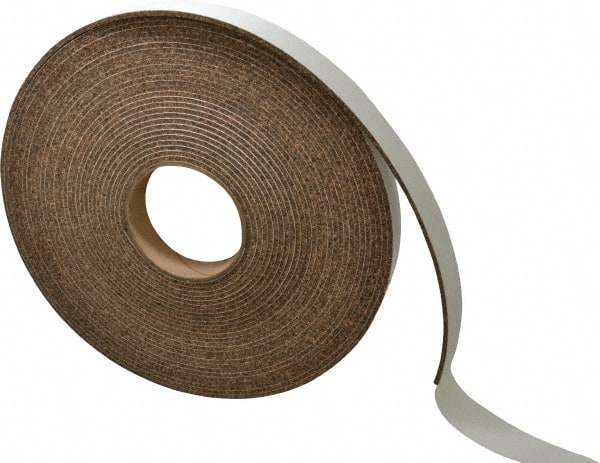 Made in USA - 1" Wide x 1/8" Thick, Adhesive Backed Gasketing Roll - Industrial Tool & Supply