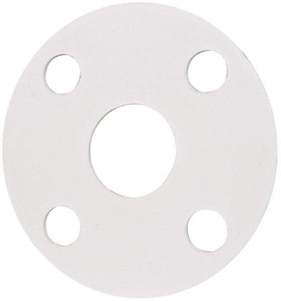 Made in USA - 1" Pipe, Flange Gasket - Gore-Tex GR, White, 1/16" Thick - Industrial Tool & Supply