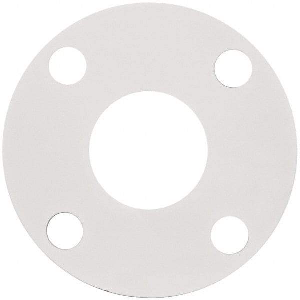 Made in USA - 2" Pipe, Flange Gasket - Gore-Tex GR, White, 1/16" Thick - Industrial Tool & Supply