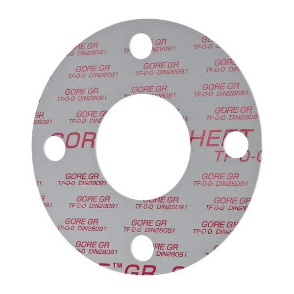 Made in USA - 2-1/2" Pipe, Flange Gasket - Gore-Tex GR, White, 1/16" Thick - Industrial Tool & Supply