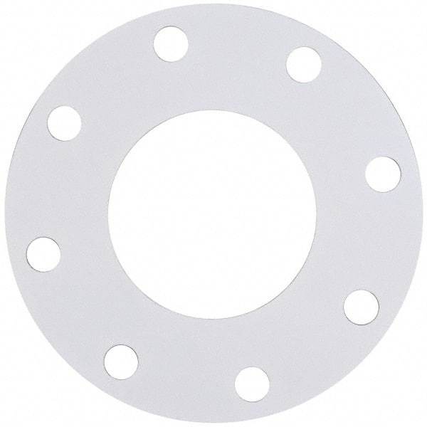 Made in USA - 4" Pipe, Flange Gasket - Gore-Tex GR, White, 1/16" Thick - Industrial Tool & Supply