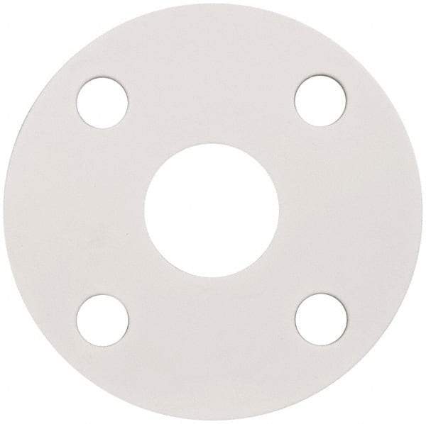 Made in USA - 1-1/2" Pipe, Flange Gasket - Gore-Tex GR, White, 1/16" Thick - Industrial Tool & Supply