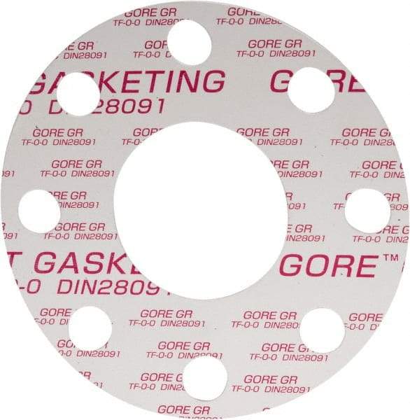 Made in USA - 3" Pipe, Flange Gasket - Gore-Tex GR, White, 1/16" Thick - Industrial Tool & Supply