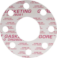 Made in USA - 3" Pipe, Flange Gasket - Gore-Tex GR, White, 1/16" Thick - Industrial Tool & Supply