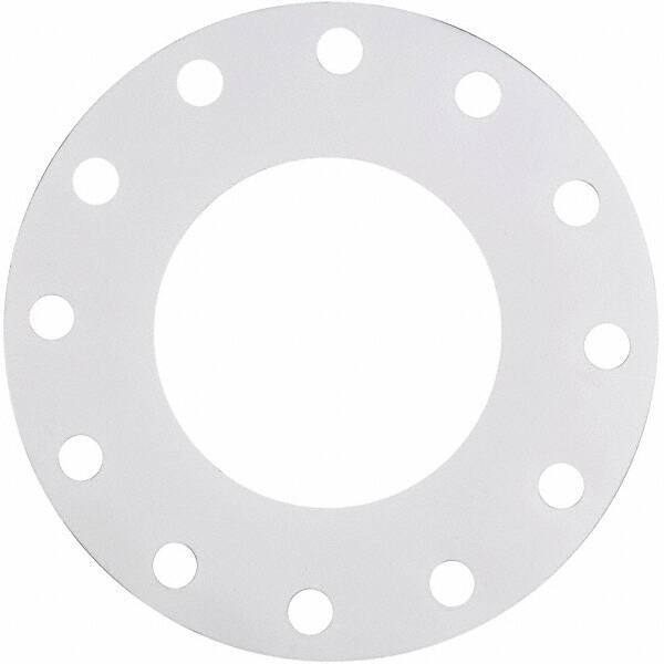 Made in USA - 6" Pipe, Flange Gasket - Gore-Tex GR, White, 1/16" Thick - Industrial Tool & Supply
