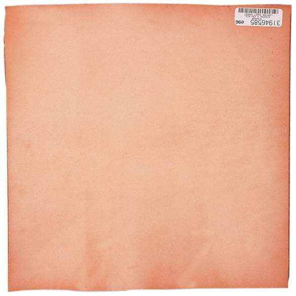 Made in USA - 12" Long x 12" Wide x 5/64" Thick, Leather Sheet Gasketing - Tan - Industrial Tool & Supply