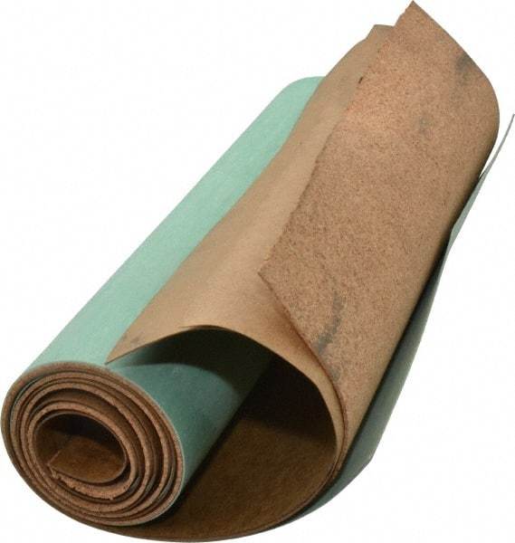 Made in USA - 12" Long x 36" Wide Cork Fiber Sheet Gasketing - Tan & Green - Industrial Tool & Supply