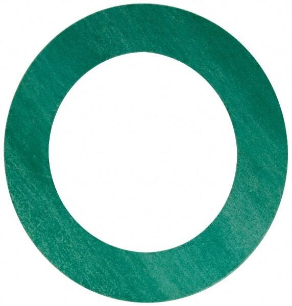 Made in USA - 4" Pipe, 4-1/2" ID x 6-7/8" OD Flange Gasket - Fiberglass/Aramid Fiber, Green/White, 1/8" Thick - Industrial Tool & Supply