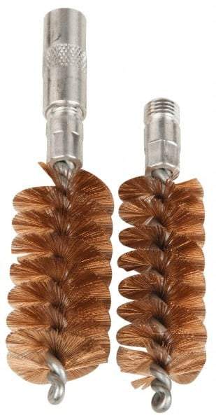 Made in USA - 2 Piece Flexible/Rigid Packing Tool Brush Tip Set - 1/4-20, 1/4-28, 5/16-18 Thread, For 11" & 14-1/2" Flexible or 10" & 14" Rigid Shaft Packing Tools - Industrial Tool & Supply