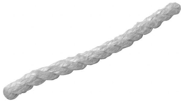 Made in USA - 1-1/2" Diam Fiberglass Rope Gasketing - White, Cut to Length - Industrial Tool & Supply