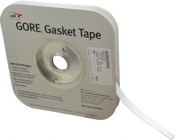 Made in USA - 0.02" Thick x 1/2" Wide, Gore-Tex Gasket Tape - Industrial Tool & Supply