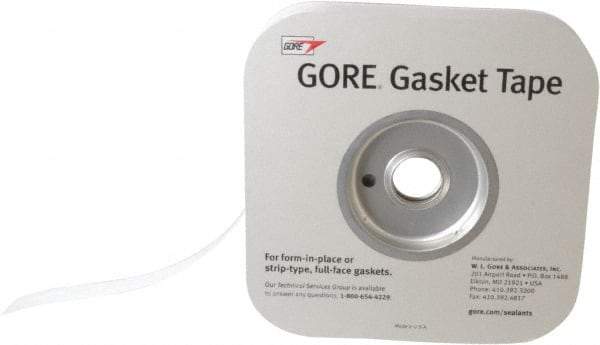 Made in USA - 0.02" Thick x 1" Wide, Gore-Tex Gasket Tape - 50' Long, White - Industrial Tool & Supply