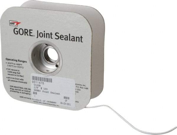Value Collection - 100' Long x 1/8" Wide Gore Tex Joint Sealant - White, 1/8 to 1/4" Approximate Flange Form Width - Industrial Tool & Supply