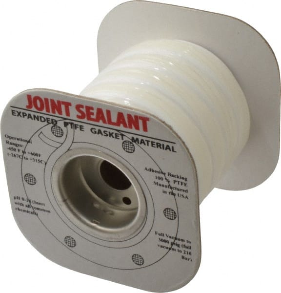 Made in USA - 15' Long x 5/8" Wide Economy PTFE Joint Sealant - Industrial Tool & Supply