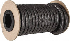 Made in USA - 1/4" x 19' Spool Length, Graphite Yarn Compression Packing - 3,500 Max psi, -450 to 6000° F, Dark Gray - Industrial Tool & Supply