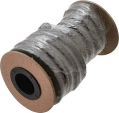 Made in USA - 3/8" x 9' Spool Length, Graphite Yarn Compression Packing - 3,500 Max psi, -450 to 6000° F, Dark Gray - Industrial Tool & Supply