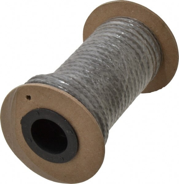 Made in USA - 3/16" x 16-1/2' Spool Length, 100% GFO Fiber Compression Packing - Industrial Tool & Supply