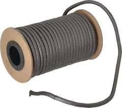 Made in USA - 3/16" x 33' Spool Length, 100% GFO Fiber Compression Packing - 1,900 Max psi, -400 to 550° F, Dark Gray - Industrial Tool & Supply