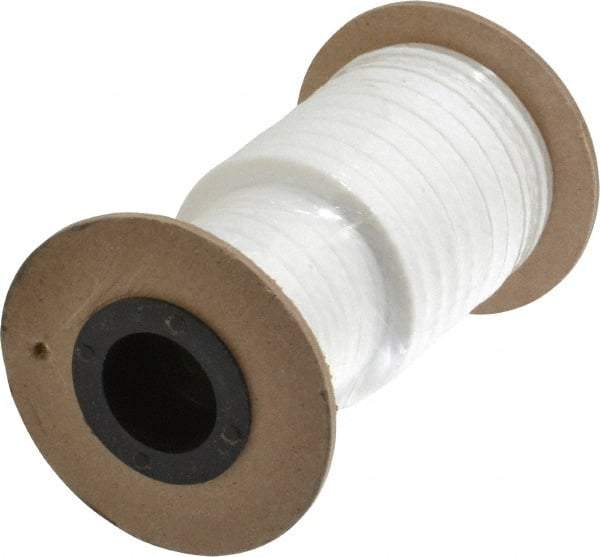 Made in USA - 1/4" x 10' Spool Length, PTFE/Soft Filament Compression Packing - 1,000 Max psi, -450 to 500° F, White - Industrial Tool & Supply