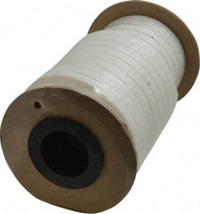 Made in USA - 1/4" x 20' Spool Length, PTFE/Soft Filament Compression Packing - 1,000 Max psi, -450 to 500° F, White - Industrial Tool & Supply