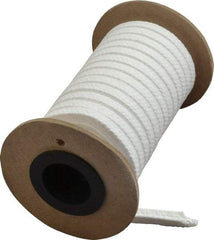 Made in USA - 1/4" x 10' Spool Length, PTFE/Hard Filament Compression Packing - 4,000 Max psi, -450 to 500° F, White - Industrial Tool & Supply