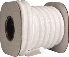 Made in USA - 1/2" x 12' Spool Length, PTFE Compression Packing - -450 to 550° F, White - Industrial Tool & Supply