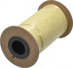 Made in USA - 1/8" x 40' Spool Length, PTFE/Aramid Composite Compression Packing - 2,500 Max psi, -50 to 550° F, Tan - Industrial Tool & Supply