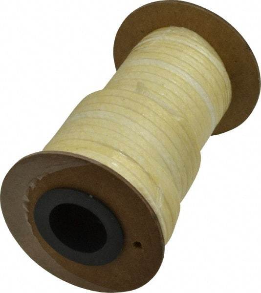 Made in USA - 3/16" x 16' Spool Length, PTFE/Aramid Composite Compression Packing - 2,500 Max psi, -50 to 550° F, Tan - Industrial Tool & Supply