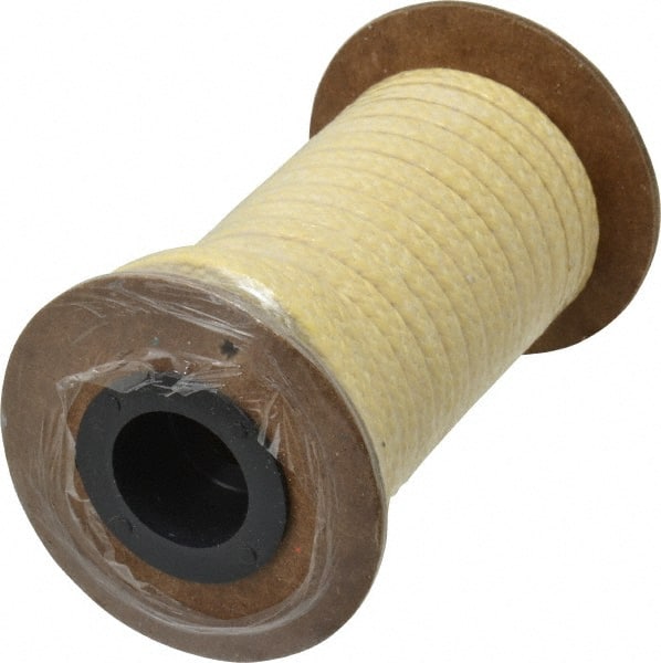 Made in USA - 1/4" x 19' Spool Length, PTFE/Aramid Composite Compression Packing - Industrial Tool & Supply