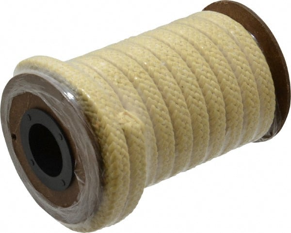 Made in USA - 3/8" x 22' Spool Length, PTFE/Aramid Composite Compression Packing - Industrial Tool & Supply
