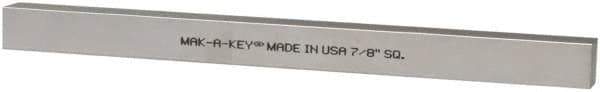 Made in USA - 12" Long x 7/8" High x 7/8" Wide, Zinc-Plated Oversized Key Stock - C1018 Steel - Industrial Tool & Supply
