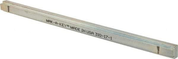 Made in USA - 12" Long, Zinc-Plated Step Key Stock for Shafts - C1018 Steel - Industrial Tool & Supply