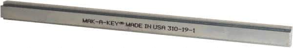 Made in USA - 12" Long, Zinc-Plated Step Key Stock for Shafts - C1018 Steel - Industrial Tool & Supply