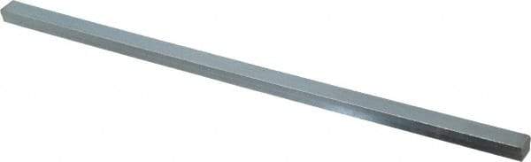 Made in USA - 12" Long, Zinc-Plated Step Key Stock for Gears - C1018 Steel - Industrial Tool & Supply