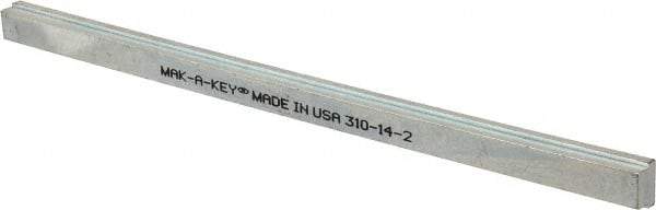Made in USA - 12" Long, Zinc-Plated Step Key Stock for Gears - C1018 Steel - Industrial Tool & Supply