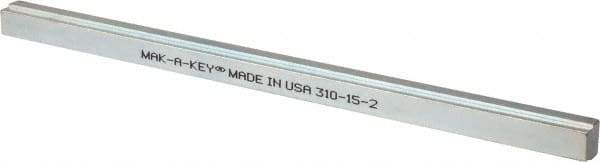 Made in USA - 12" Long, Zinc-Plated Step Key Stock for Gears - C1018 Steel - Industrial Tool & Supply