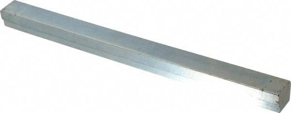 Made in USA - 12" Long, Zinc-Plated Step Key Stock for Gears - C1018 Steel - Industrial Tool & Supply