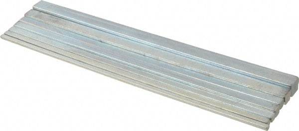 Made in USA - 12" Long, Zinc-Plated Step Key Stock Assortment - C1018 Steel - Industrial Tool & Supply