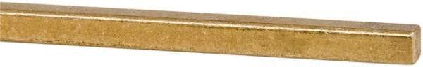 Made in USA - 12" Long x 3/16" High x 3/16" Wide, Over/Undersized Key Stock - Alloy 360 Brass - Industrial Tool & Supply