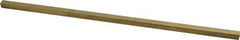 Made in USA - 12" Long x 5/16" High x 5/16" Wide, Over/Undersized Key Stock - Alloy 360 Brass - Industrial Tool & Supply