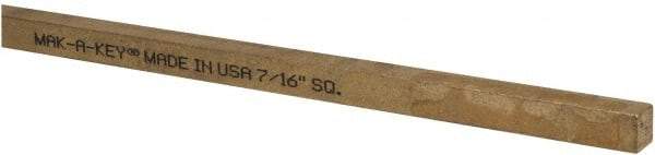 Made in USA - 12" Long x 7/16" High x 7/16" Wide, Over/Undersized Key Stock - Alloy 360 Brass - Industrial Tool & Supply